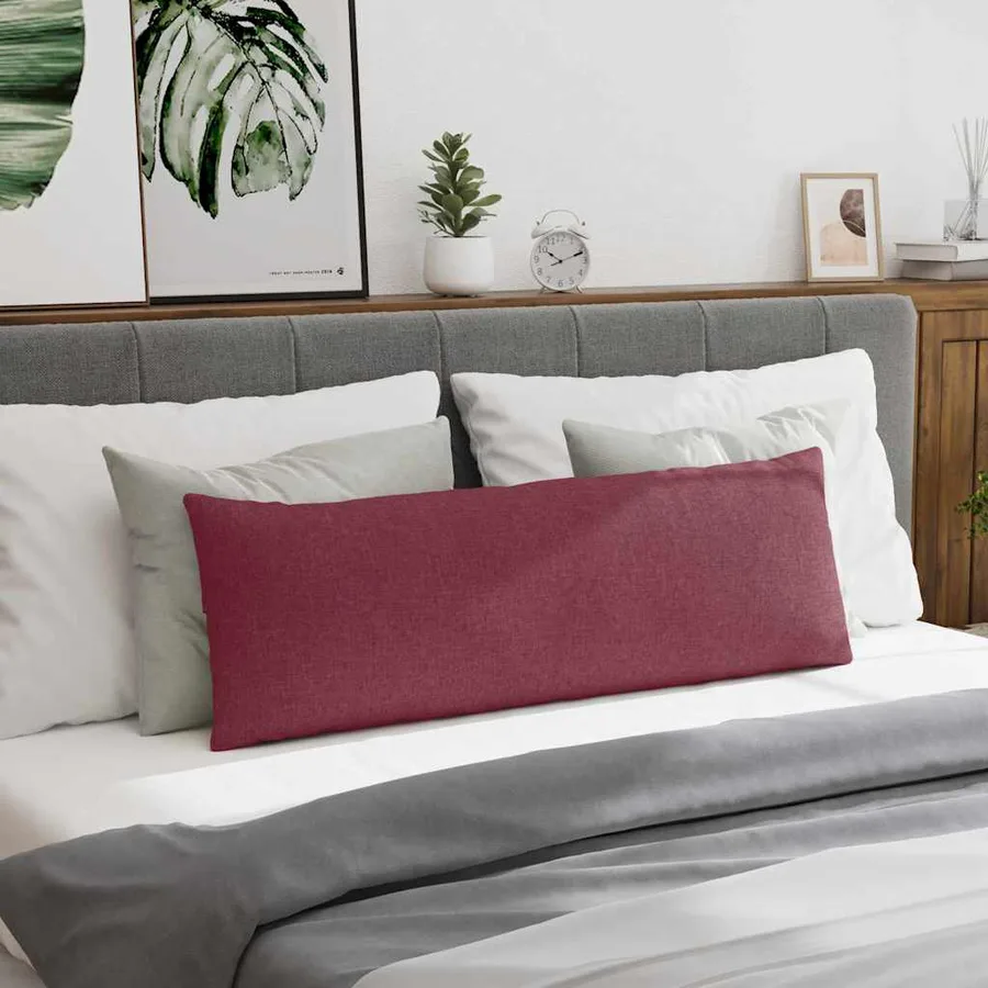 Coussins de canapé 2 pcs Bordeaux 120 x 40 cm tissu - 4