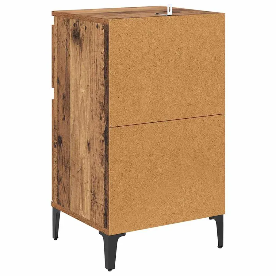 Cabinet de chevet avec tiroir 2 pcs Bois ancien 40 x 35 x 70 cm - 9