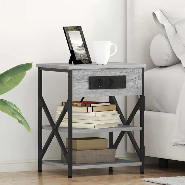 Cabinet de chevet 2 pcs Gris Sonoma 41 x 31 x 51 cm