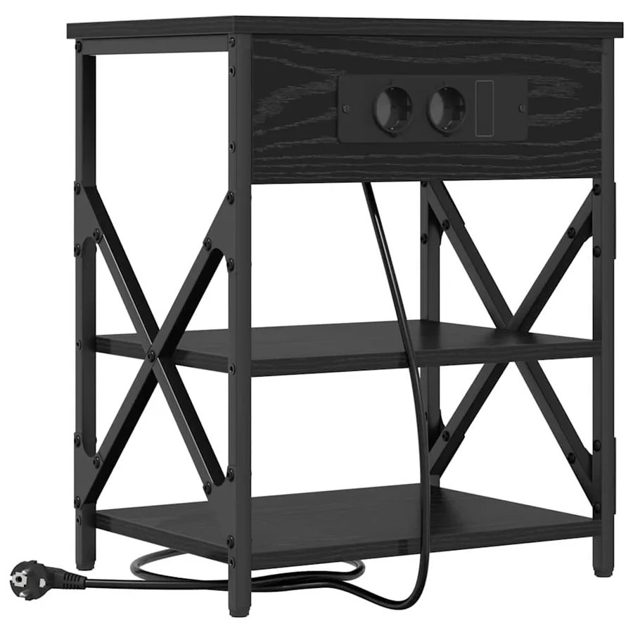 Cabinet de chevet Chêne noir 41 x 31 x 51 cm Bois d'ingénierie - 2