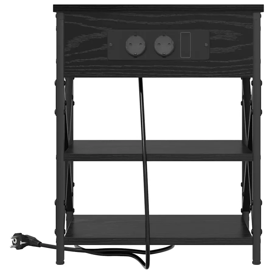 Cabinet de chevet Chêne noir 41 x 31 x 51 cm Bois d'ingénierie - 5