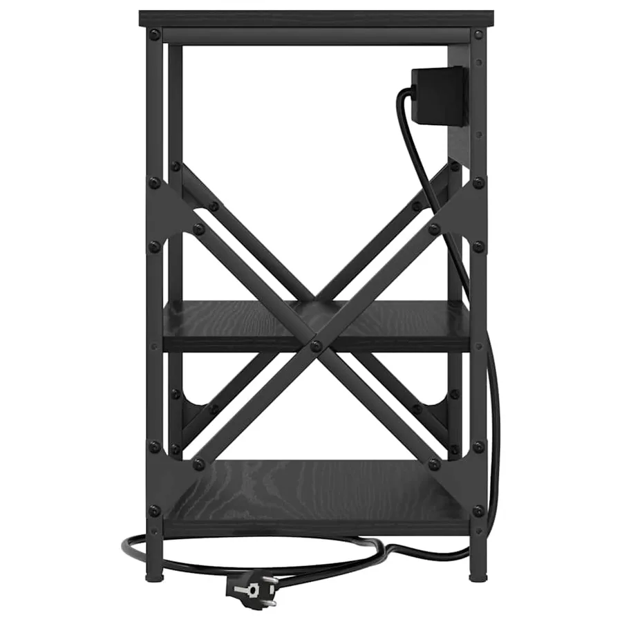 Cabinet de chevet Chêne noir 41 x 31 x 51 cm Bois d'ingénierie - 6