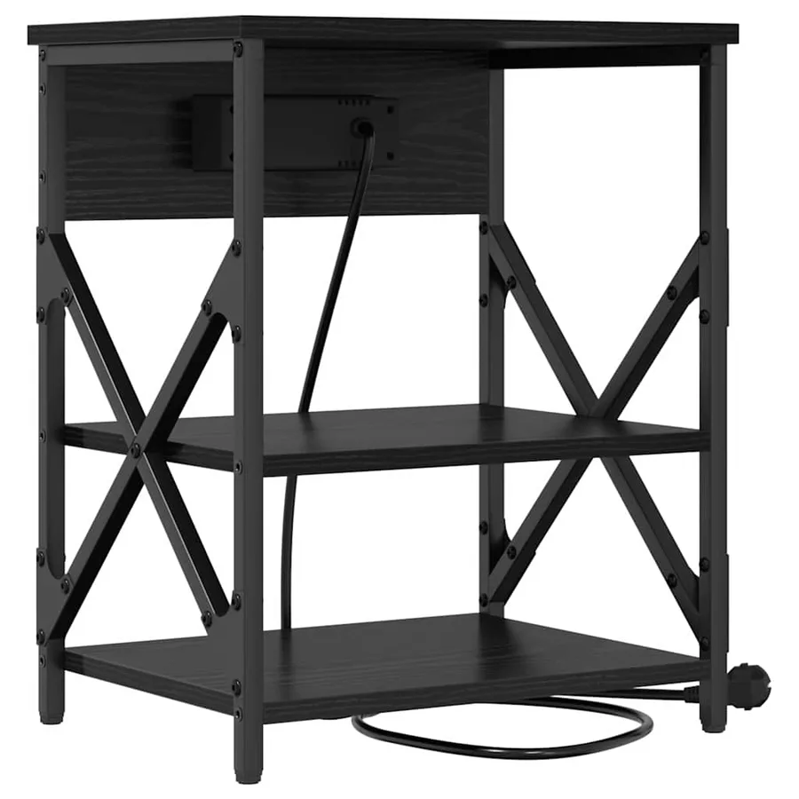 Cabinet de chevet Chêne noir 41 x 31 x 51 cm Bois d'ingénierie - 7
