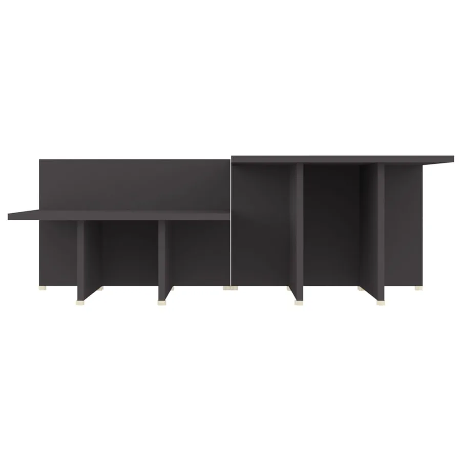 Tables basses 2 pcs Gris 111,5x50x33 cm Bois d'ingénierie - 5