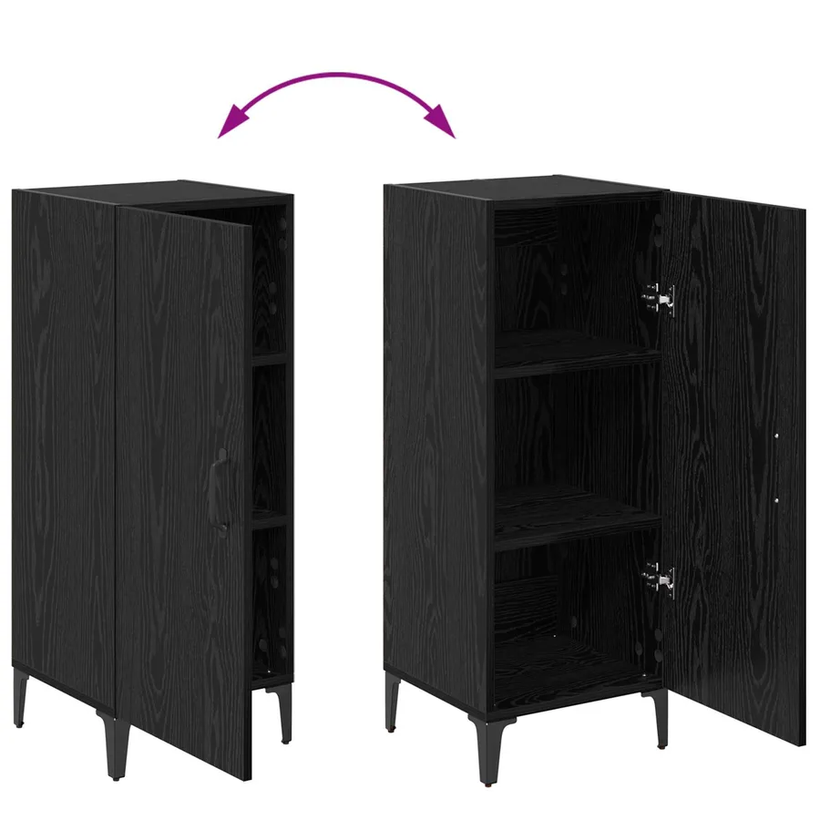 Buffet Chêne noir 34,5 x 34 x 90 cm Bois d'ingénierie - 12