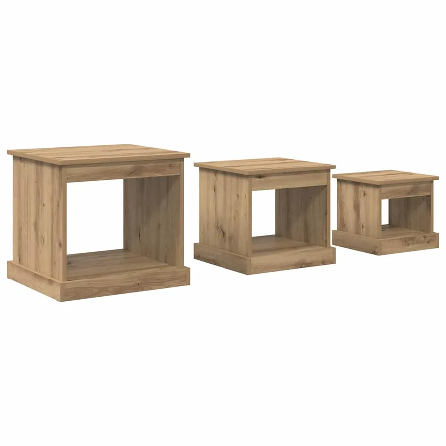Table basse 3 pcs Chêne artisanal 48 x 45 x 45 cm - 2