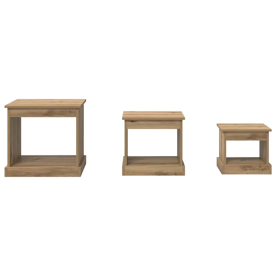 Table basse 3 pcs Chêne artisanal 48 x 45 x 45 cm - 5