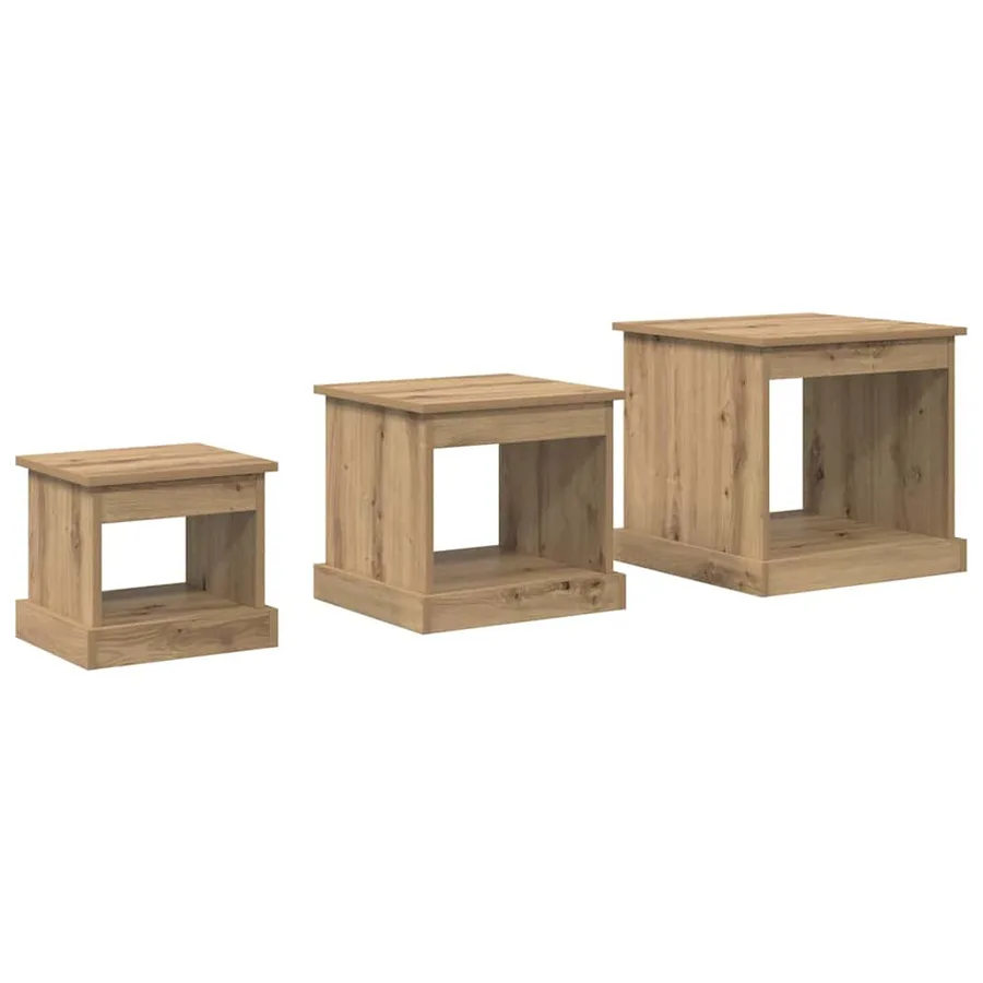 Table basse 3 pcs Chêne artisanal 48 x 45 x 45 cm - 7