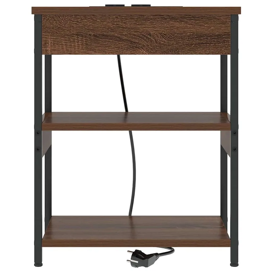 Cabinet de chevet Chêne brun 41 x 31 x 51 cm Bois d'ingénierie - 5