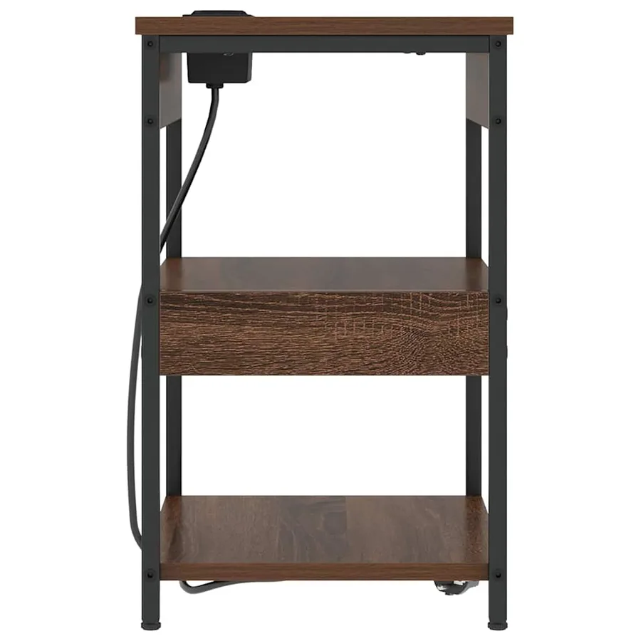 Cabinet de chevet Chêne brun 41 x 31 x 51 cm Bois d'ingénierie - 6