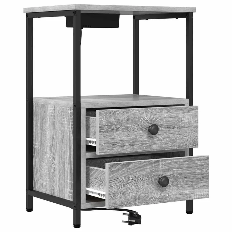 Cabinet de chevet Gris Sonoma 40 x 31 x 60 cm Bois d'ingénierie - 5