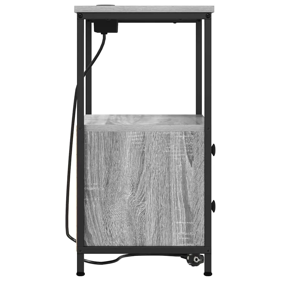 Cabinet de chevet Gris Sonoma 40 x 31 x 60 cm Bois d'ingénierie - 7