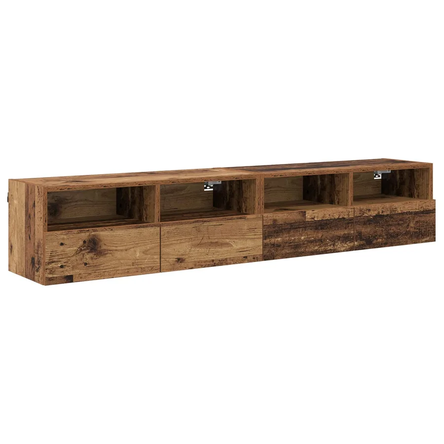 Meubles TV muraux 2 pcs Bois Ancien 80 x 30 x 30 cm - 2