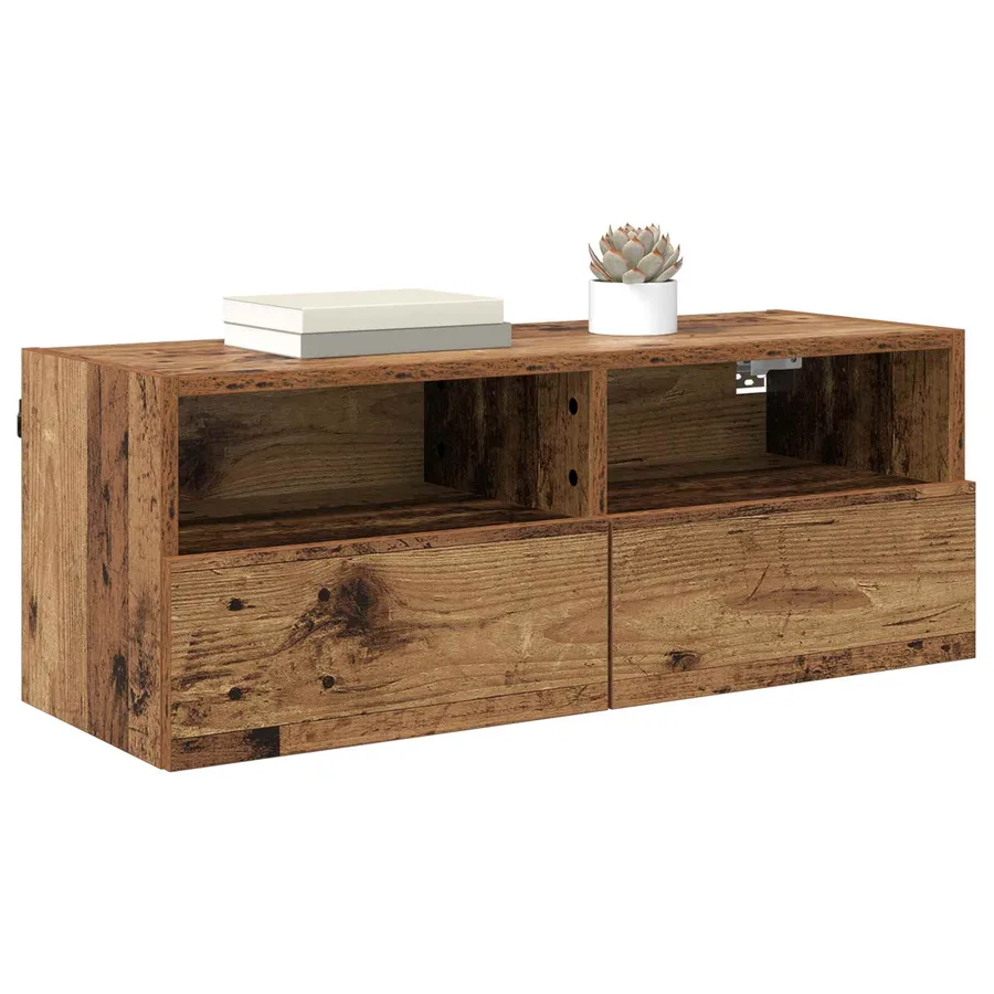 Meubles TV muraux 2 pcs Bois Ancien 80 x 30 x 30 cm - 3