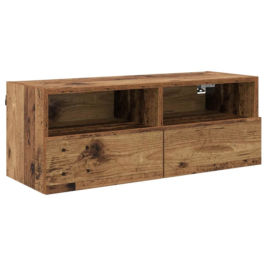 Meubles TV muraux 2 pcs Bois Ancien 80 x 30 x 30 cm - 5