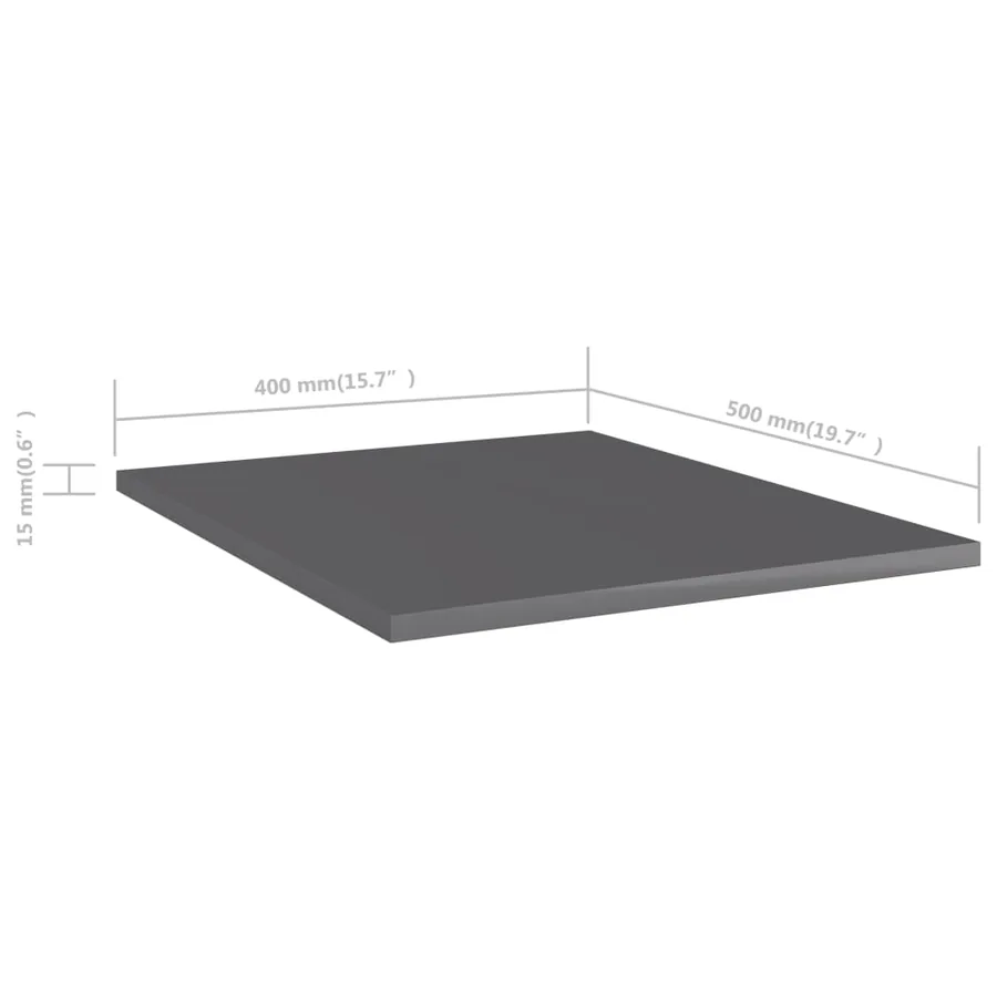 Panneaux de bibliothèque 8 pcs gris brillant bois d’ingénierie - 5