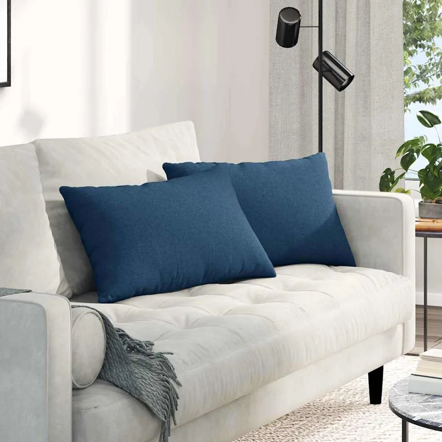 Coussins de canapé 2 pcs Bleu 60 x 40 cm tissu