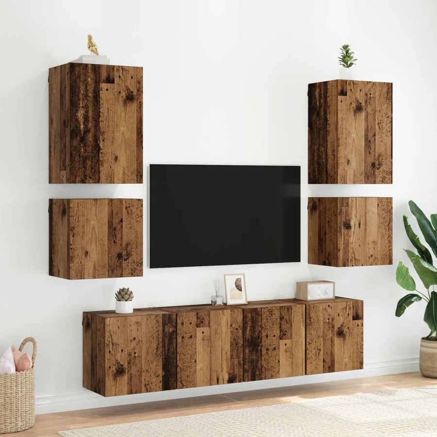 Meuble TV mural Bois Ancien 40,5x30x40cm Bois d'ingénierie - 4
