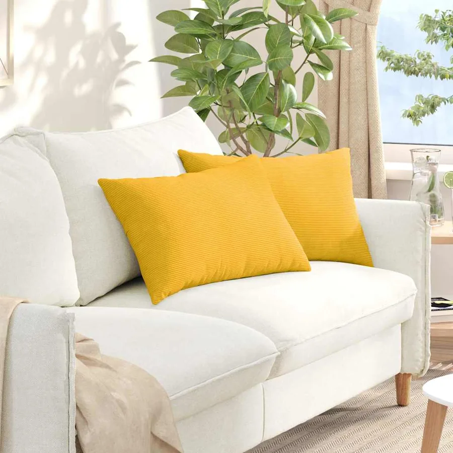 Coussins de canapé 2 pcs Jaune clair 60 x 40 cm