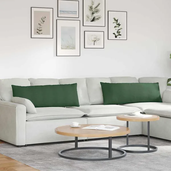 Coussins de canapé 2 pcs Vert foncé 120 x 40 cm