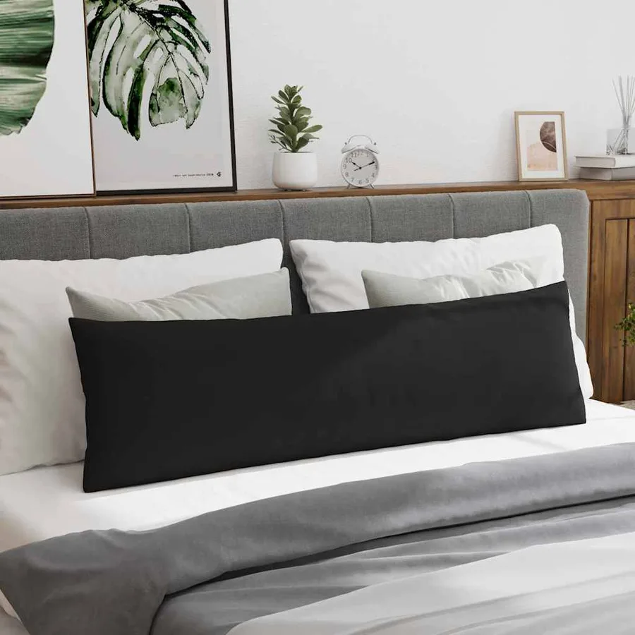 Coussins de canapé 2 pcs Noir 145 x 40 cm tissu - 4
