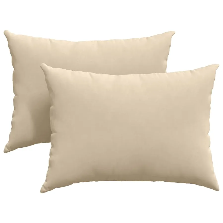 Coussins de canapé 2 pcs Crème 70 x 50 cm tissu - 2