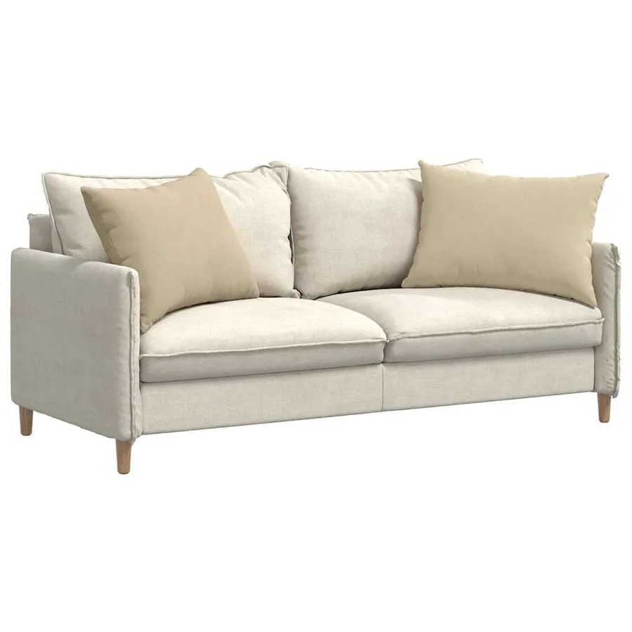 Coussins de canapé 2 pcs Crème 70 x 50 cm tissu - 3