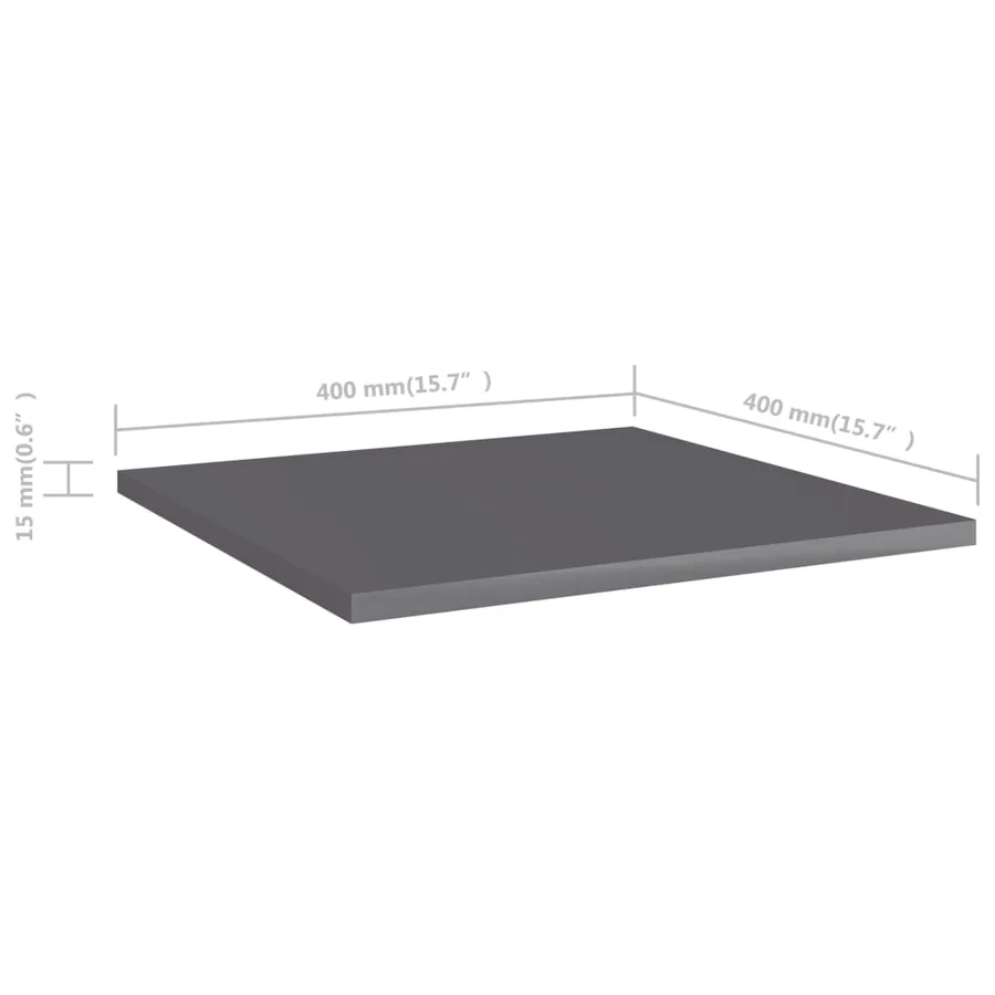 Panneaux de bibliothèque 8 pcs gris brillant bois d’ingénierie - 5