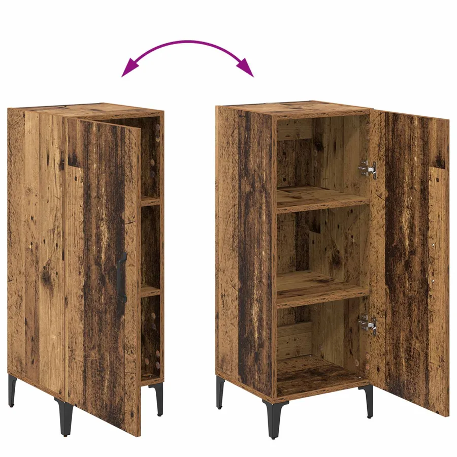 Buffet Bois ancien 34,5 x 34 x 90 cm Bois d'ingénierie - 12