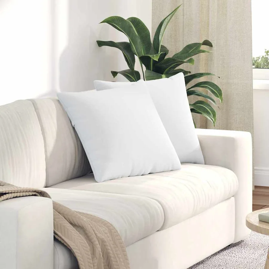 Coussins de canapé 2 pcs Blanc 50 x 50 cm tissu