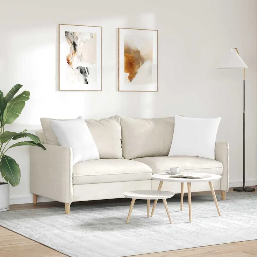 Coussins de canapé 2 pcs Blanc 50 x 50 cm tissu - 4