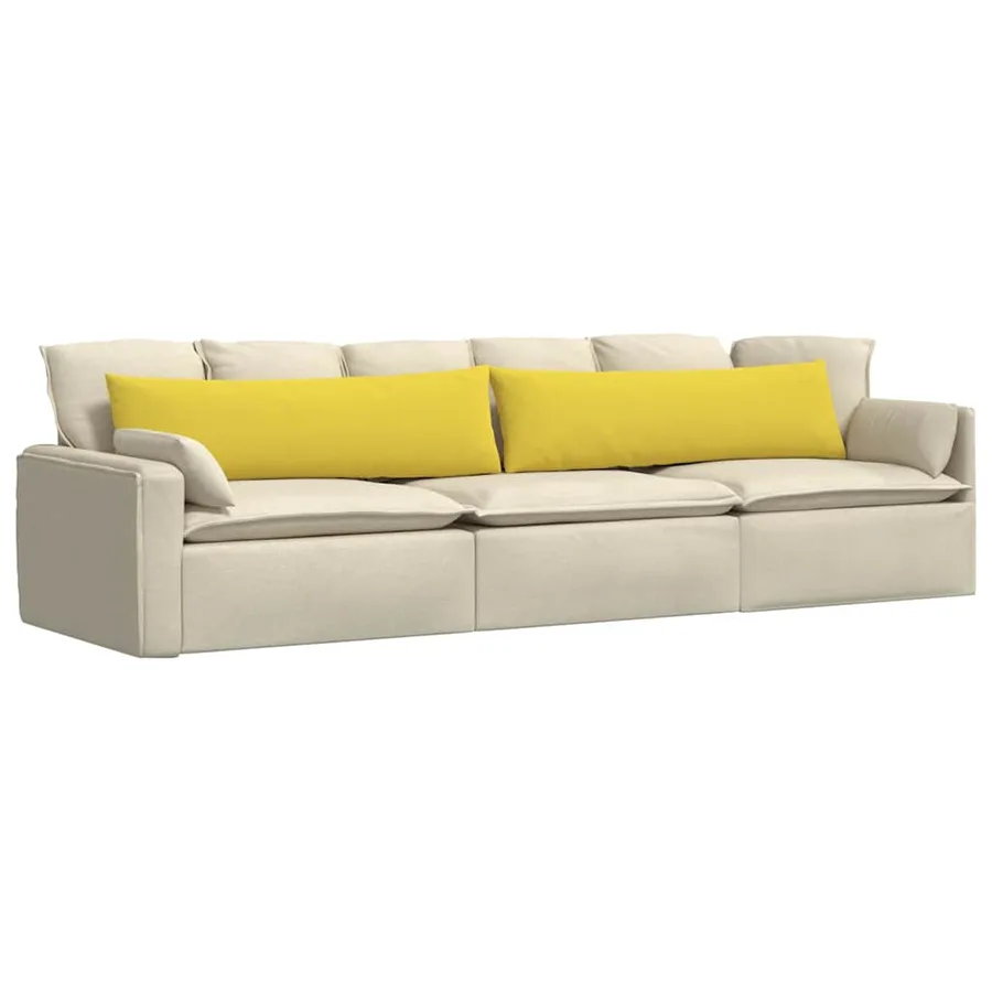 Coussins de canapé 2 pcs Jaune clair 145 x 40 cm tissu - 3