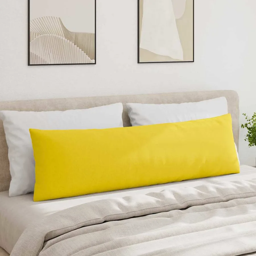 Coussins de canapé 2 pcs Jaune clair 145 x 40 cm tissu - 4