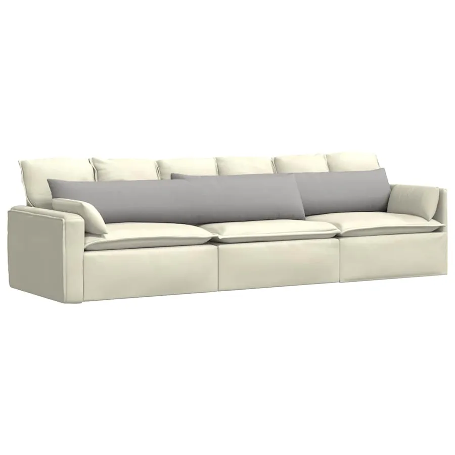 Coussins de canapé 2 pcs Gris nuage 200 x 40 cm tissu - 3
