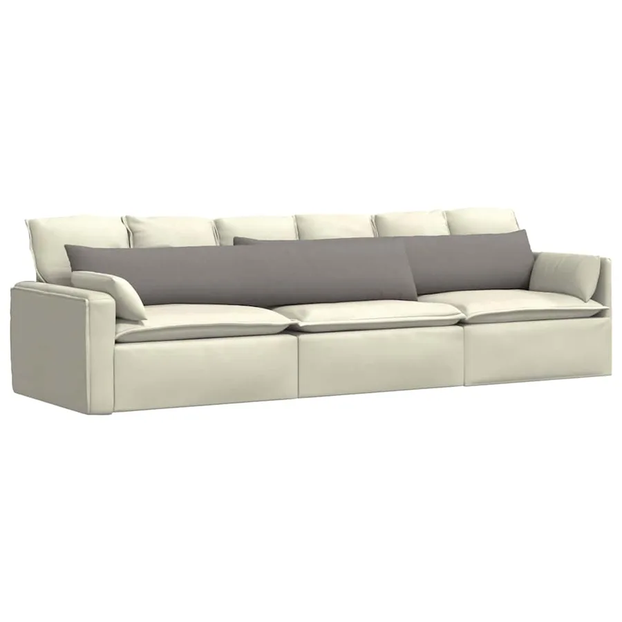 Coussins de canapé 2 pcs Taupe 200 x 40 cm tissu - 3