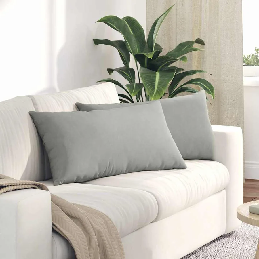 Coussins de canapé 2 pcs Gris clair 80 x 40 cm tissu