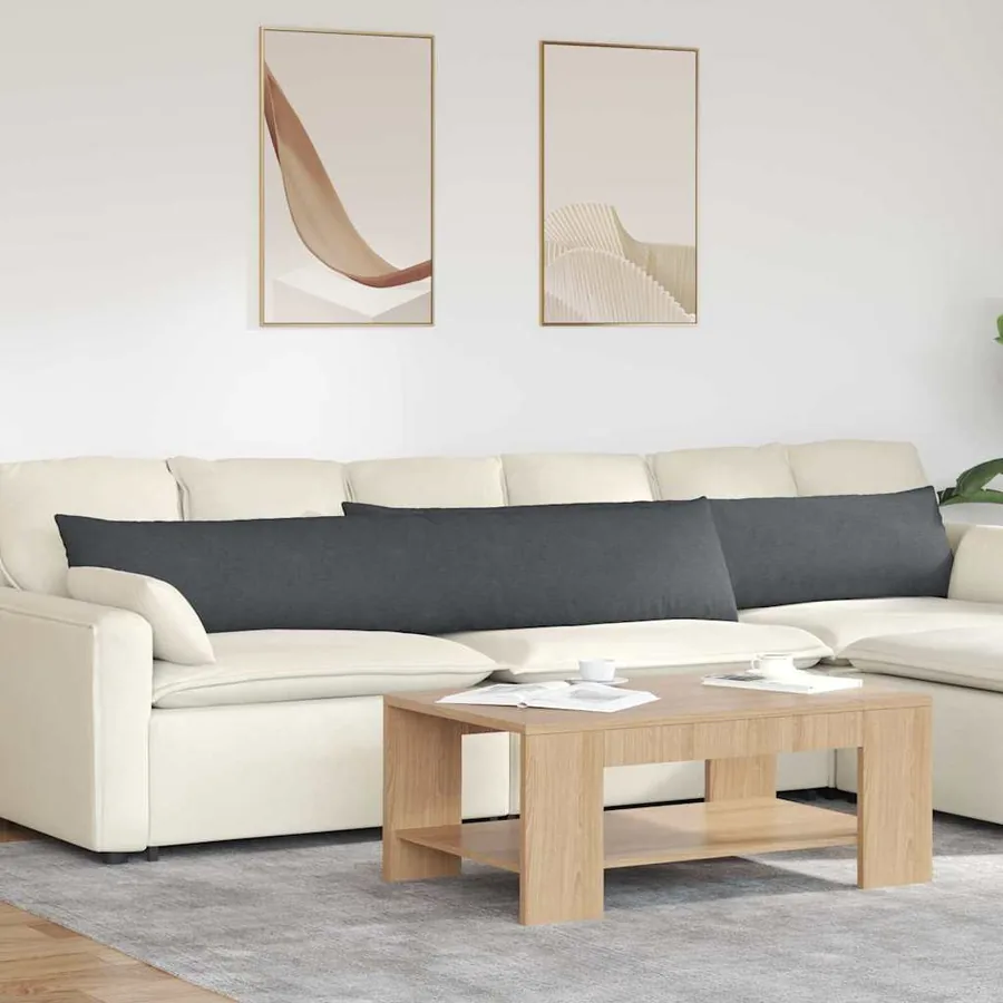Coussins de canapé 2 pcs Gris foncé 200 x 40 cm