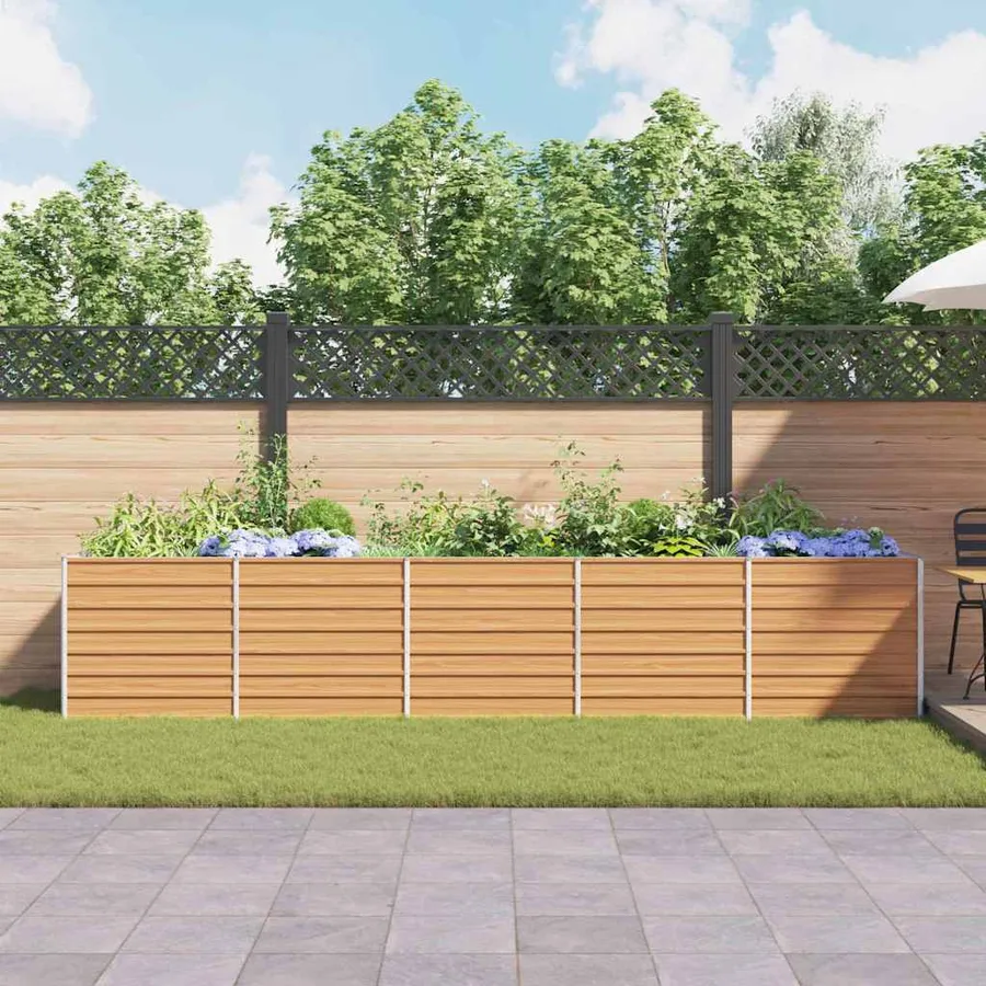 Jardinière surélevée Marron Clair 400 x 80 x 77 cm - 4