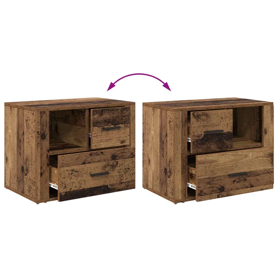 Cabinet de chevet Bois ancien 35 x 60 x 50 cm Bois d'ingénierie - 11