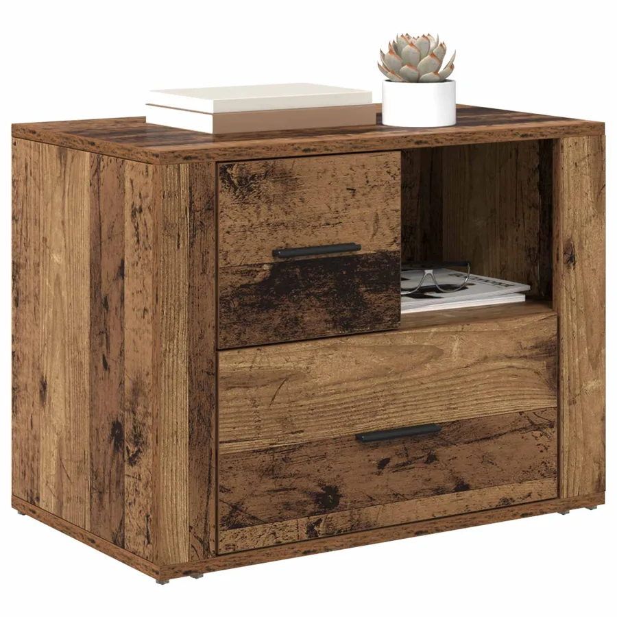 Cabinet de chevet Bois ancien 35 x 60 x 50 cm Bois d'ingénierie - 3
