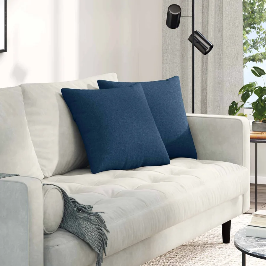 Coussins de canapé 2 pcs Bleu 45 x 45 cm tissu