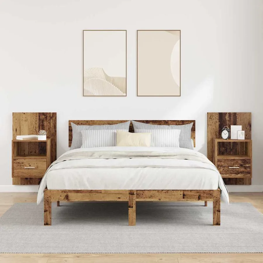 Cabinet de chevet 2 pcs Bois ancien 50 x 32.5 x 80cm - 4