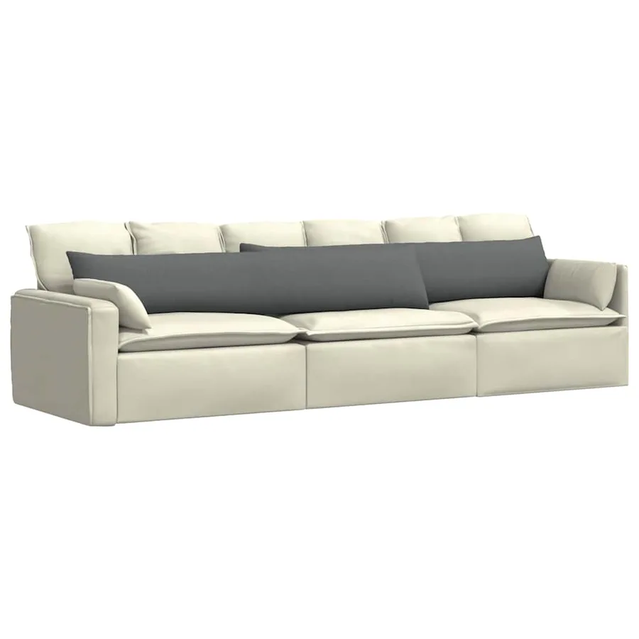 Coussins de canapé 2 pcs Gris foncé 200 x 40 cm tissu - 3