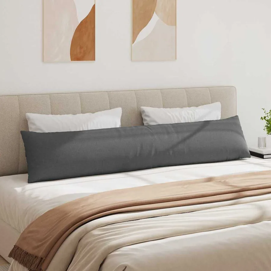 Coussins de canapé 2 pcs Gris foncé 200 x 40 cm tissu - 4