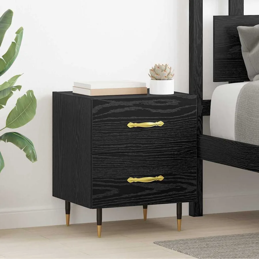 Cabinet de chevet 2 pcs Chêne noir 40 x 35 x 47,5 cm