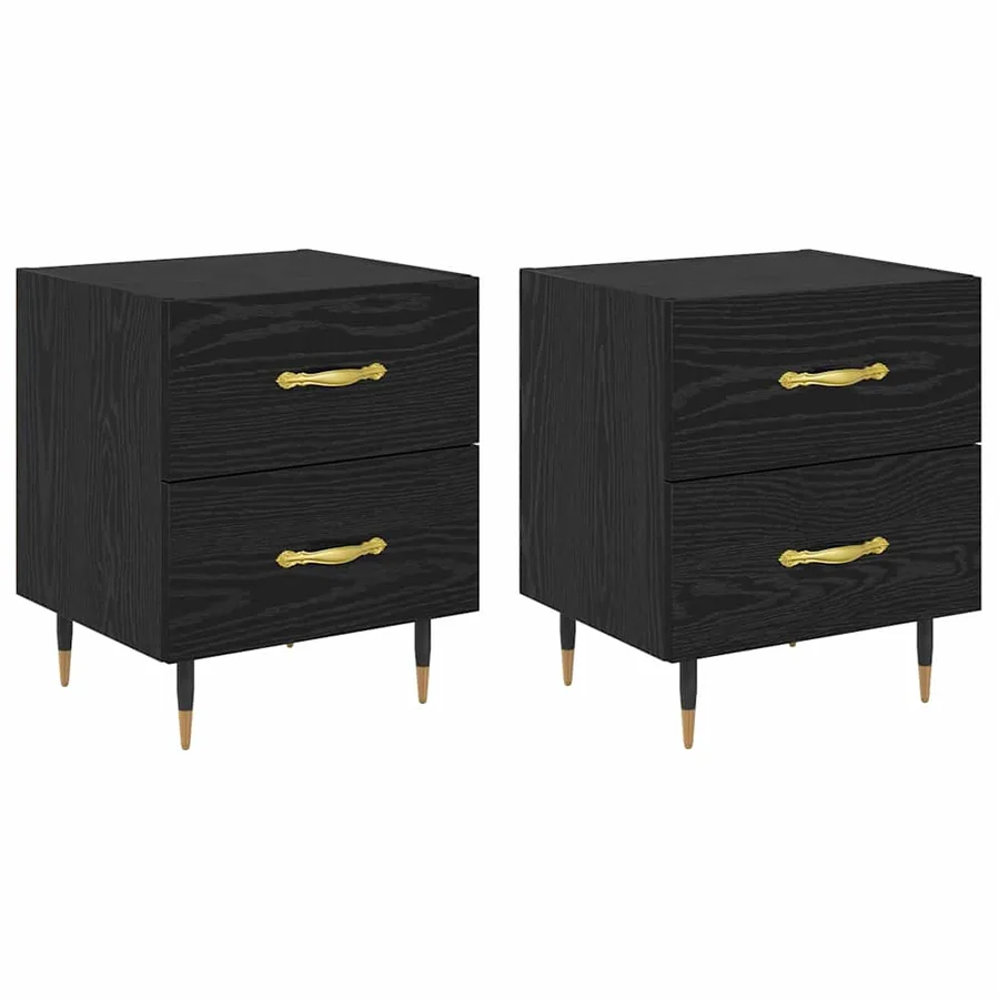 Cabinet de chevet 2 pcs Chêne noir 40 x 35 x 47,5 cm - 2