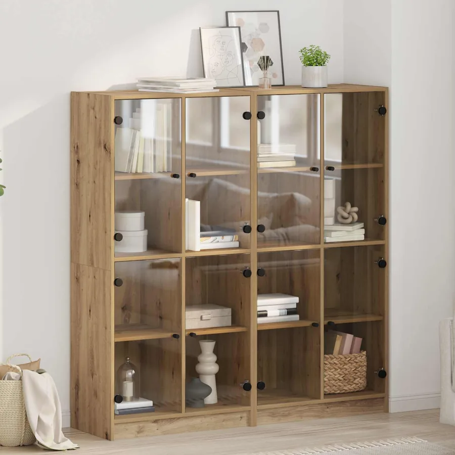Haut Armoire 2 pcs Chêne artisanal 68 x 37 x 142 cm