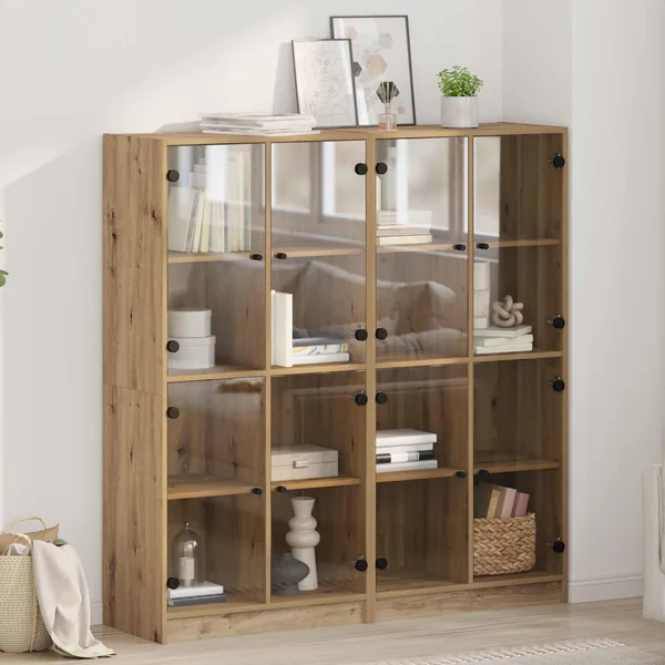 Haut Armoire 2 pcs Chêne artisanal 68 x 37 x 142 cm