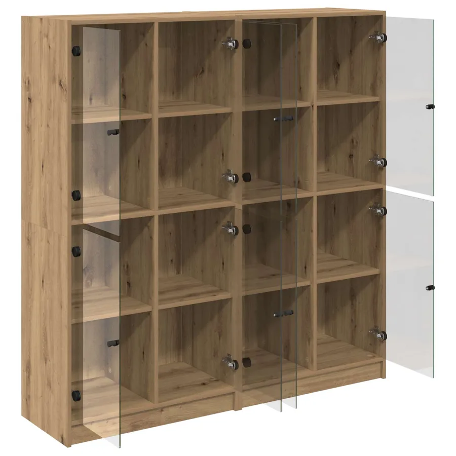 Haut Armoire 2 pcs Chêne artisanal 68 x 37 x 142 cm - 5