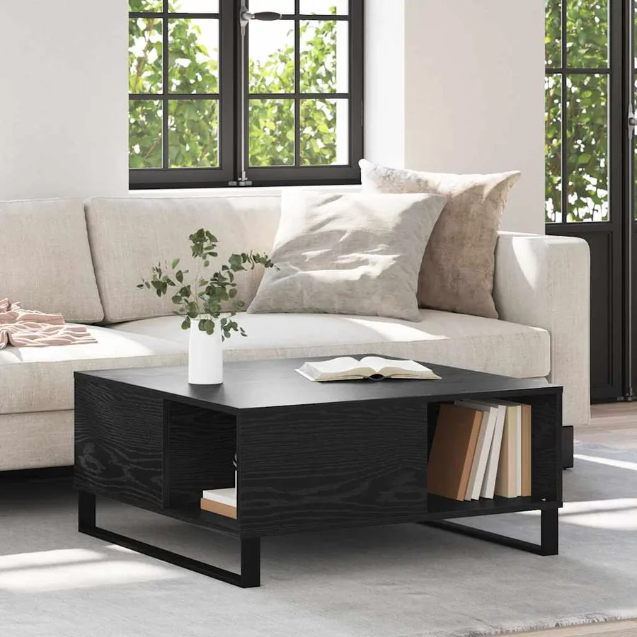 Table basse Chêne noir 80 x 80 x 36,5 cm Bois d'ingénierie